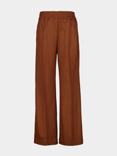 120% Lino Caramel Casual-Fit Wool Trousers