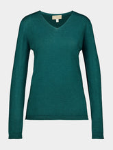 120% Lino Forest Fade Wool V-Neck Jumper