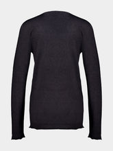 120% Lino Fade Black V-Neck Wool Jumper