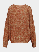 120% Lino Natural Mocha V-Neck Alpaca Cardigan