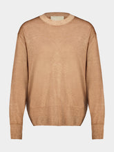 120% Lino Almond Fade Wool Crew-Neck Jumper