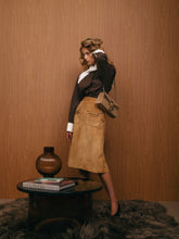 Gucci Camel Suede Skirt with Chain Detail