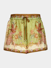Zimmermann Khaki Scarf Floral Indra Shorts