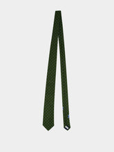 Ferragamo Forest Green Jacquard Silk Tie