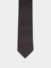 Ferragamo Brown Gancini Silk Jacquard Tie