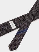 Ferragamo Brown Gancini Silk Jacquard Tie