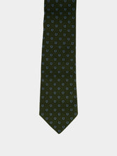 Ferragamo Green Gancini Silk Jacquard Tie