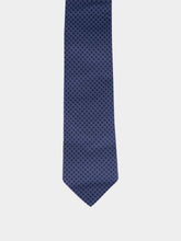 Ferragamo Blue Micro Gancini Silk Jacquard Tie