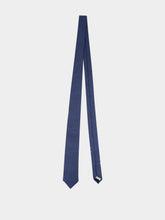 Ferragamo Blue Micro Gancini Silk Jacquard Tie