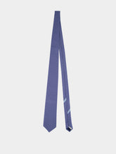 Ferragamo Royal Blue Gancini Links Print Silk Tie