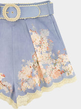 Zimmermann Teal Blue Botanical Flower Cascadian Tuck Short