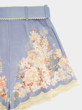 Zimmermann Teal Blue Botanical Flower Cascadian Tuck Short