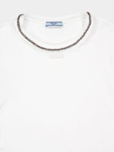 Prada White Embroidered Cotton Jersey T-Shirt