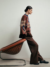 Paula Jade Potting Soil Jacquard Sweater with Fringes