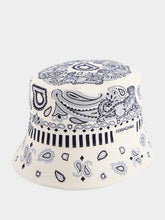 Ferragamo Sky Blue Arabesque Print Cloche Hat