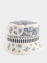 Ferragamo Sky Blue Arabesque Print Cloche Hat
