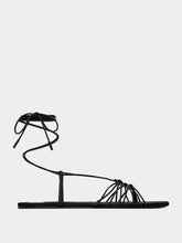 Saint Laurent Black Babylone Flat Sandals in Smooth Leather