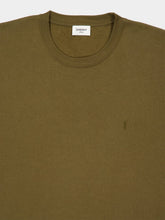 Saint Laurent Pesto Green Cassandre Crewneck Sweatshirt