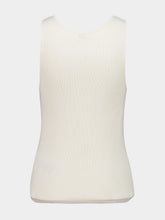 Saint Laurent Natural Cassandre embroidered cotton tank top