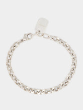Saint Laurent Oxidized Silver Peaked Chain Bracelet