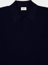 Saint Laurent Marine blue cotton short-sleeve polo shirt
