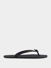 Saint Laurent Black Pool Leather Flip-Flops