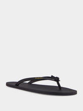 Saint Laurent Black Pool Leather Flip-Flops