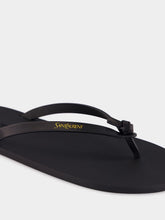 Saint Laurent Black Pool Leather Flip-Flops