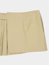 Balmain Beige Cotton Gabardine Mini Skirt with Belt Detail