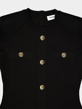 Balmain Black Milano Buttoned Bodycon Dress
