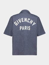 Givenchy Blue Checked Cotton Shirt with Embroidery