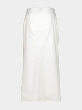 Givenchy White Draped Wool Mohair Long Skirt