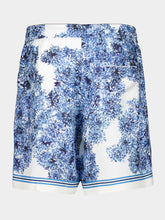 Givenchy Blue Silk Bermuda Shorts with Pompom Print