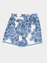 Givenchy Blue Silk Bermuda Shorts with Pompom Print