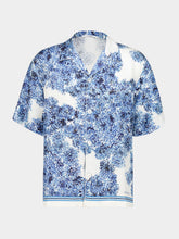 Givenchy Blue Silk Shirt with Pompom Print