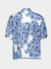 Givenchy Blue Silk Shirt with Pompom Print