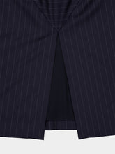 Givenchy Dark Navy Wool Midi Striped Skirt