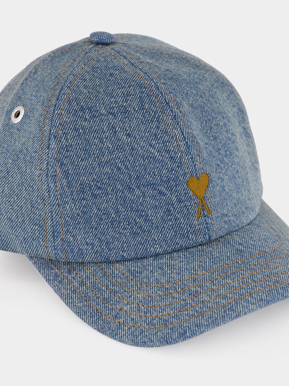 Ami Paris Blue Denim Ami De Coeur Embroidery Cap | Fashion Clinic