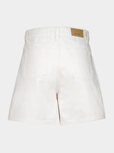 Ami Paris White Cotton Twill Shorts with Heritage Label