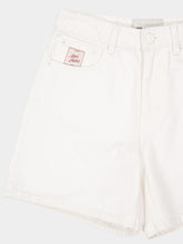 Ami Paris White Cotton Twill Shorts with Heritage Label