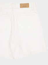 Ami Paris White Cotton Twill Shorts with Heritage Label