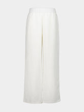 Ami Paris White Blended Linen Elasticated Waist Trousers