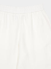Ami Paris White Blended Linen Elasticated Waist Trousers