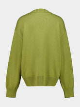 Ami Paris Matcha Green Wool and Cotton Ami de Coeur Crewneck Sweater