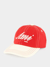 Ami Paris Ruby Red and White Ami Paris Cotton Cap