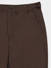 Lemaire Ristretto Brown Tapered Workwear Cotton Twill Pants