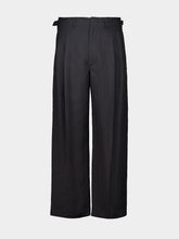Lemaire Ash Black Pleated Viscose Linen Tailored Pants