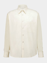 Lemaire Light Cream Washed Cotton Silk Regular Shirt