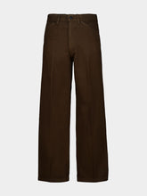 Lemaire Cacao Wide Pants in Dyed Broken Twill