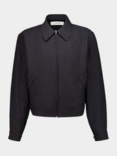 Lemaire Ash Black Viscose Linen Gabardine Short Blouson
